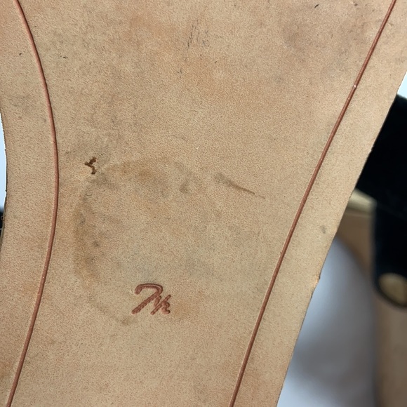 Sam Edelman size 7 1/2 ankle strap black wedge - Picture 9 of 11